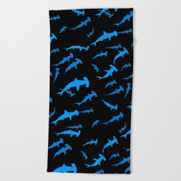 Pattern hammerhead shark Beach Towel