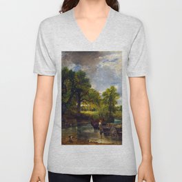 John Constable The Hay Wain V Neck T Shirt