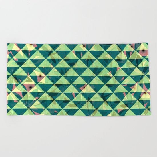 Vegetation-triangles Beach Towel
