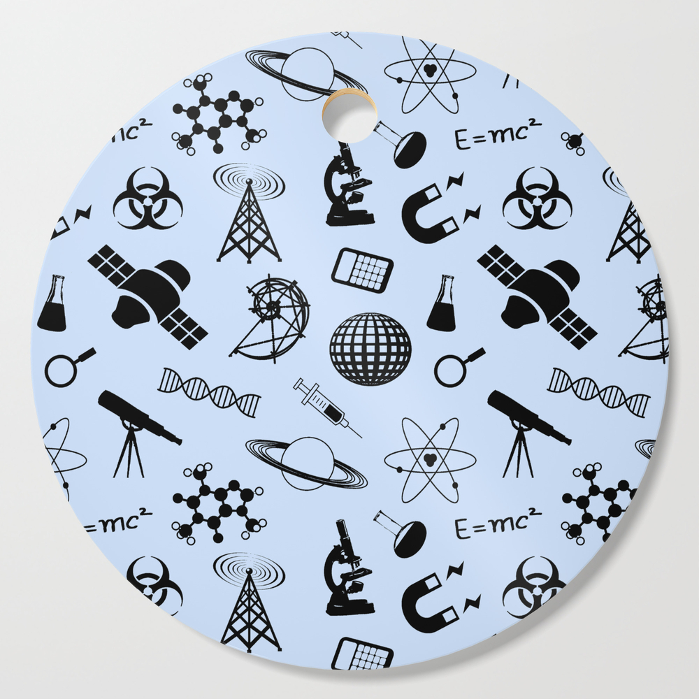 Science Symbols // Light Blue Cutting Board by thinlinetextiles