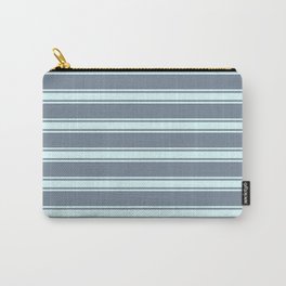 [ Thumbnail: Light Slate Gray & Light Cyan Colored Lines/Stripes Pattern Carry-All Pouch ]