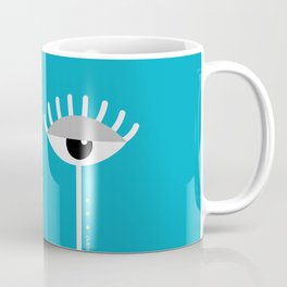 Unamused Eyes | White on Blue Coffee Mug
