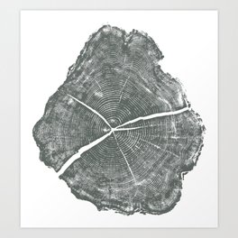 Locust Tree ring image, woodcut print Art Print