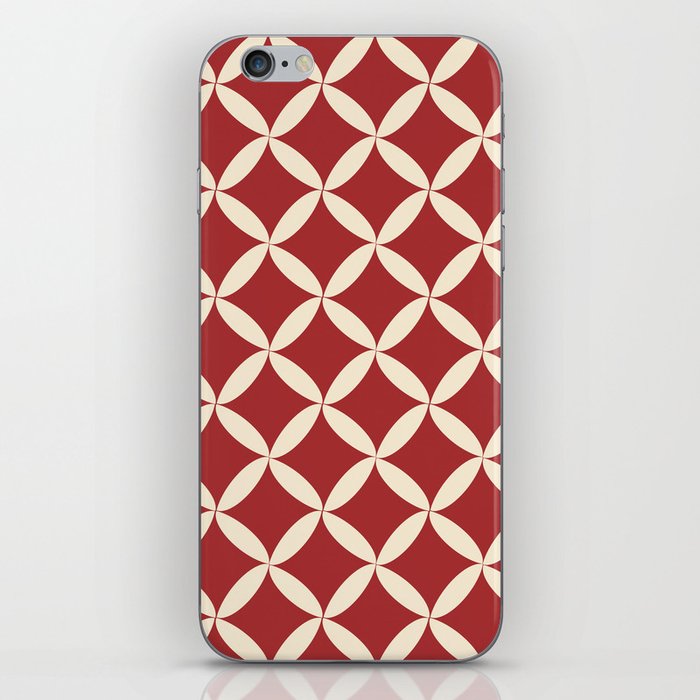 Red flower of life mid century modern iPhone Skin