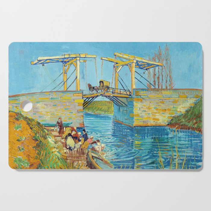 Vincent van Gogh - Langlois Bridge at Arles with Women Washing Cutting Board