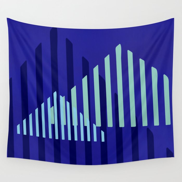 Abstract Blue Peaks Minimalism Wall Tapestry