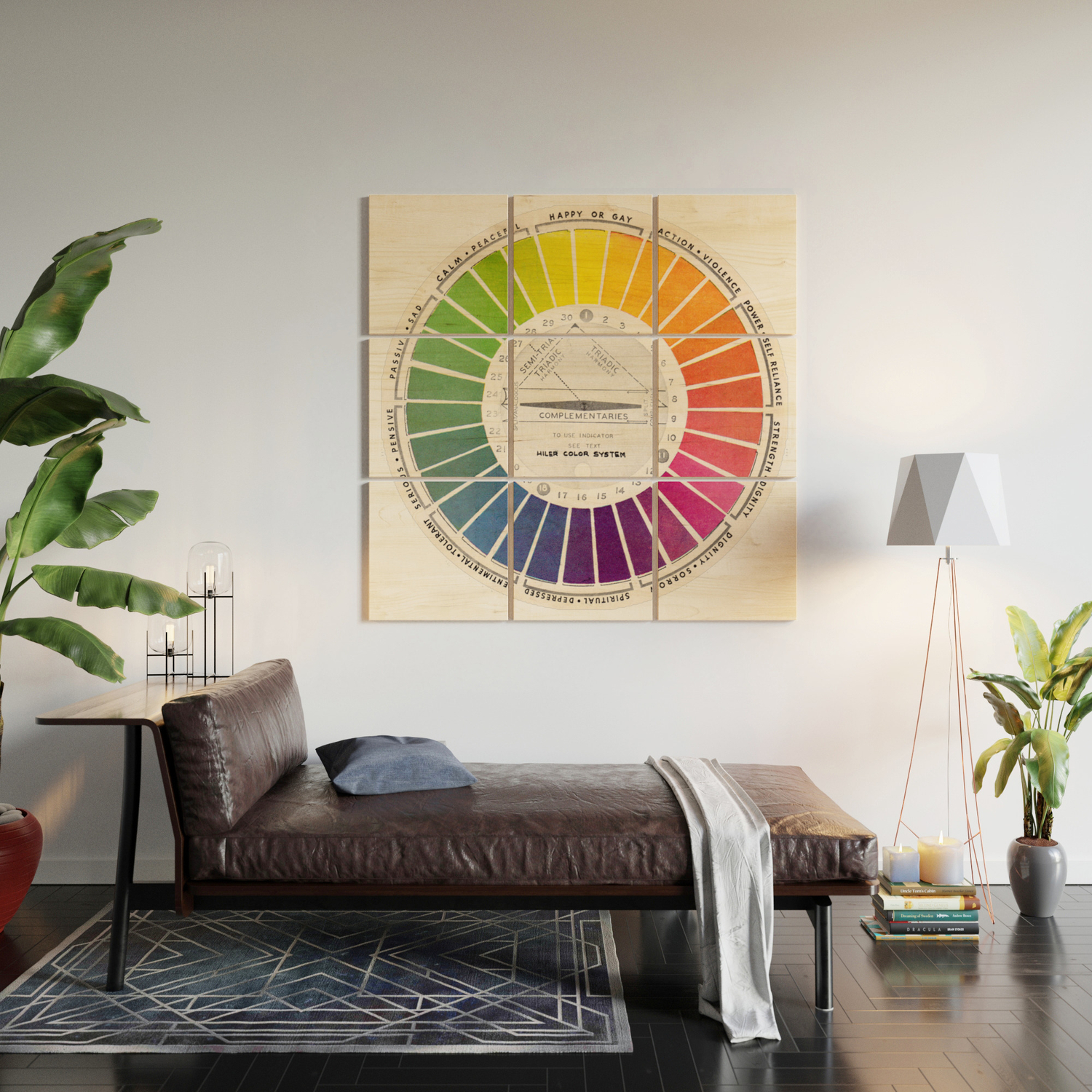Vintage Color Wheel Art Teaching Tool Rainbow Mood Chart Pride Wood Wall Art By Kristiefish
