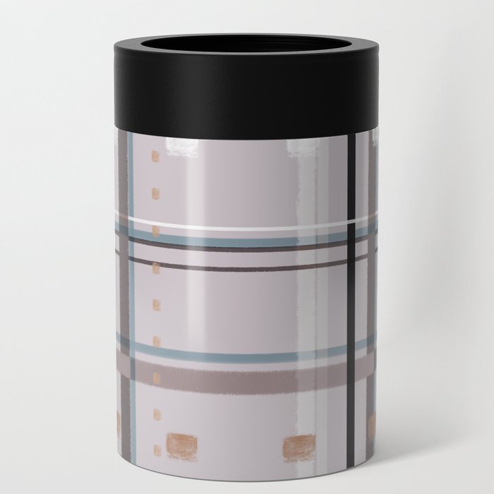 lilac blocky plaid Can Cooler
