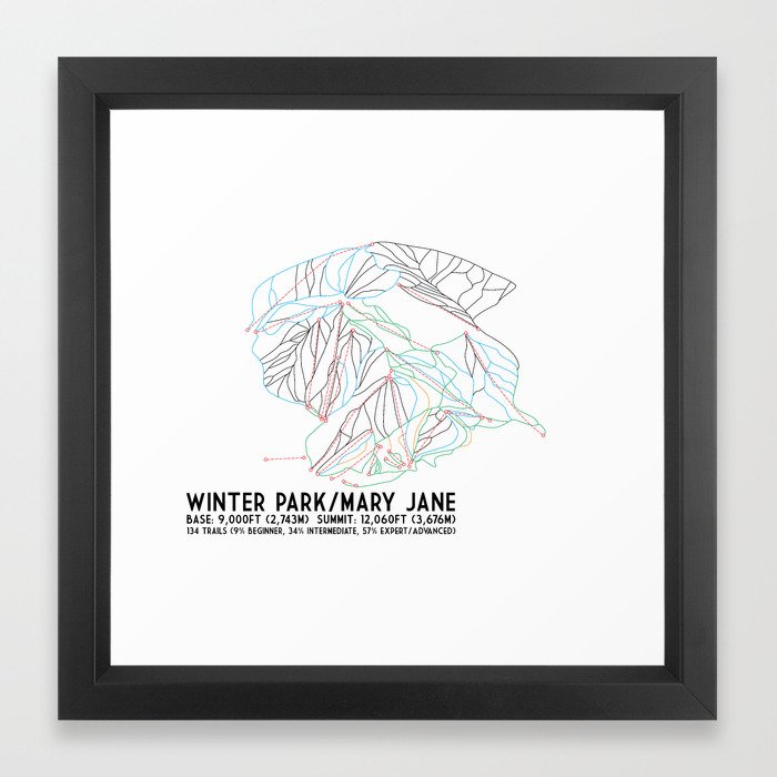 Winter Park Mary Jane Co Minimalist Trail Art Framed Art Print By Circlesquarediamond Society6
