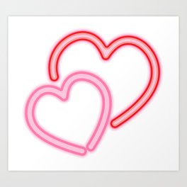 neon heart art prints