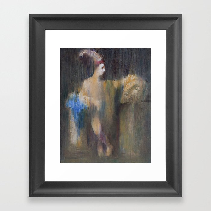 David with the head of Goliath. (After Guido Reni) Framed Art Print
