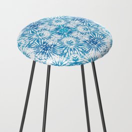 Abstract Blues Hippy Counter Stool