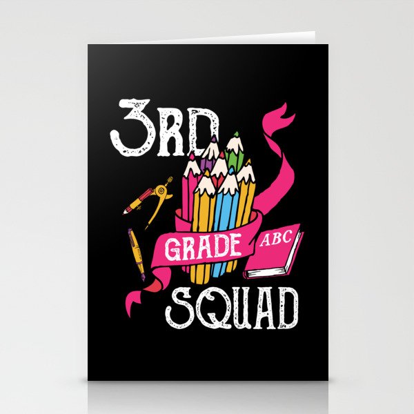3rd Grade Squad Student Back To School Stationery Cards