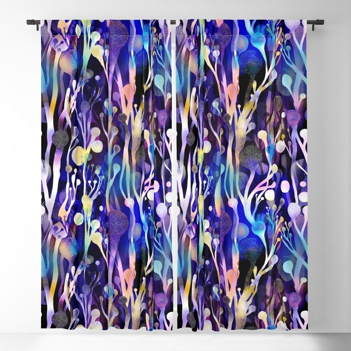 Space Seaweed Otherworldly Botanicals Abstract Flowers Blackout Curtain