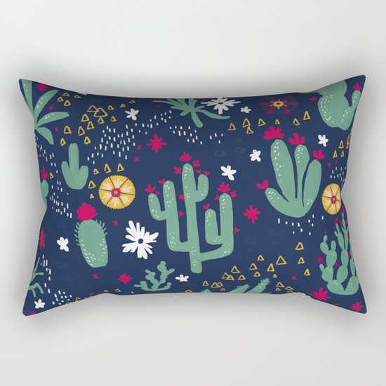 Cactus Blossoms Rectangular Pillow