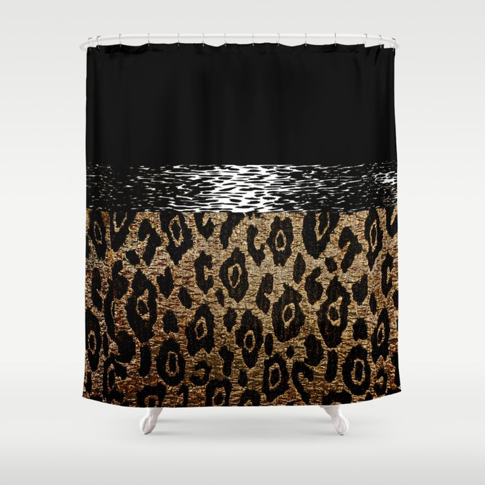 Animal Print Black And Brown Shower, Black And Brown Shower Curtain