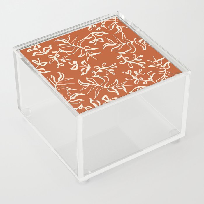 Terracotta Foliage Abstract Acrylic Box