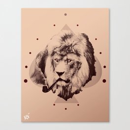 the pipe lion Canvas Print