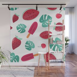 Tropical Summer Watermelon Popsicle Wall Mural