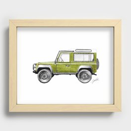 Olive Green Defender Recessed Framed Print