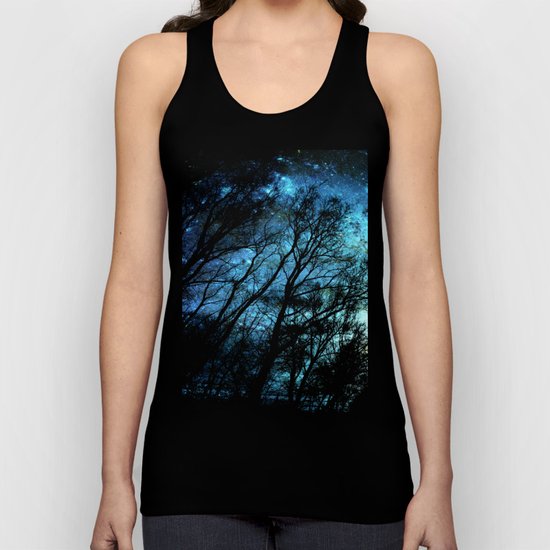 Black Trees Deep Teal SPACE Unisex Tank Top