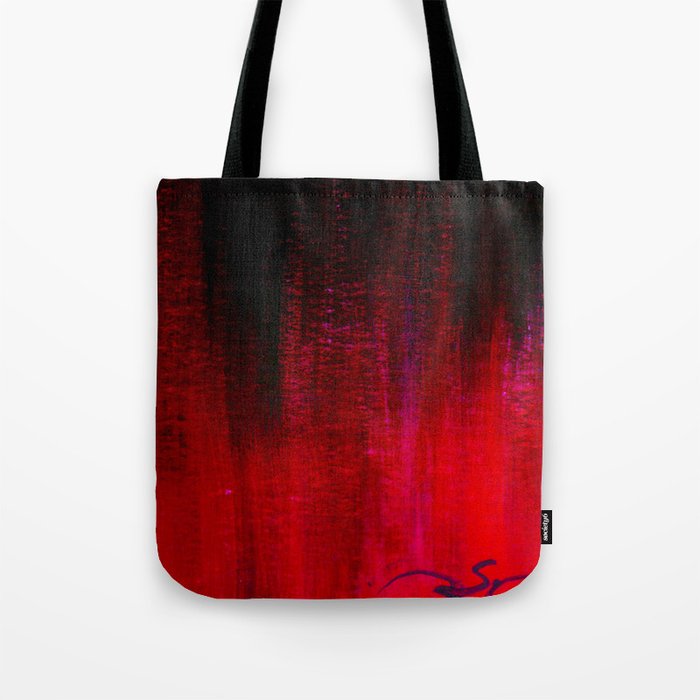 Red and Black Abstract Tote Bag