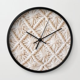 Seamless pattern handmade macrame texture Wall Clock