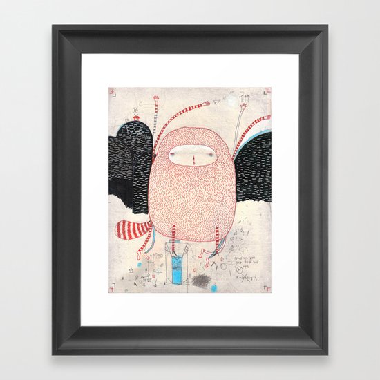 raccoon dance Framed Art Print