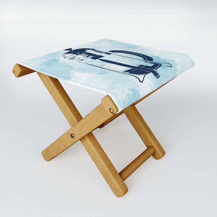 French Press - Blue Folding Stool