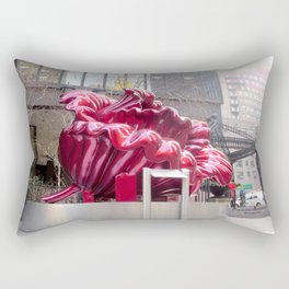 Public artwork - red flower Rectangular Pillow