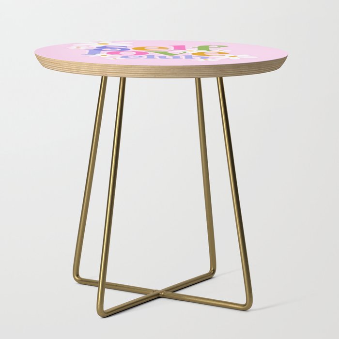 Self-Love Club with Daisies Side Table