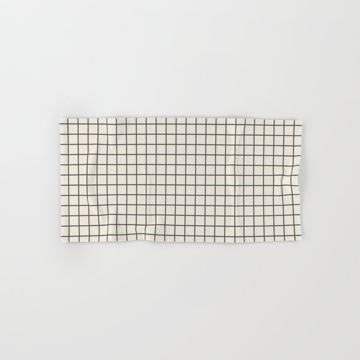 Mini Grid Black Hand Towel