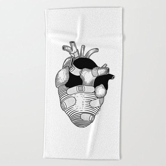 The strongest hearts have the most scars Beach Towel