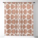 Plectrum Pattern in Clay and Putty  Sheer Curtain