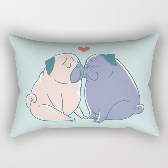 Pugs and Kisses Rectangular Pillow