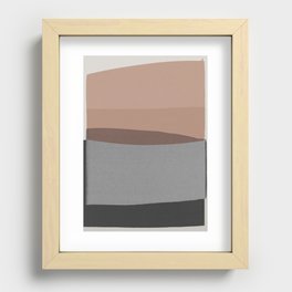 Modern Pink and Grey, Painting, Abstract Art Recessed Framed Print