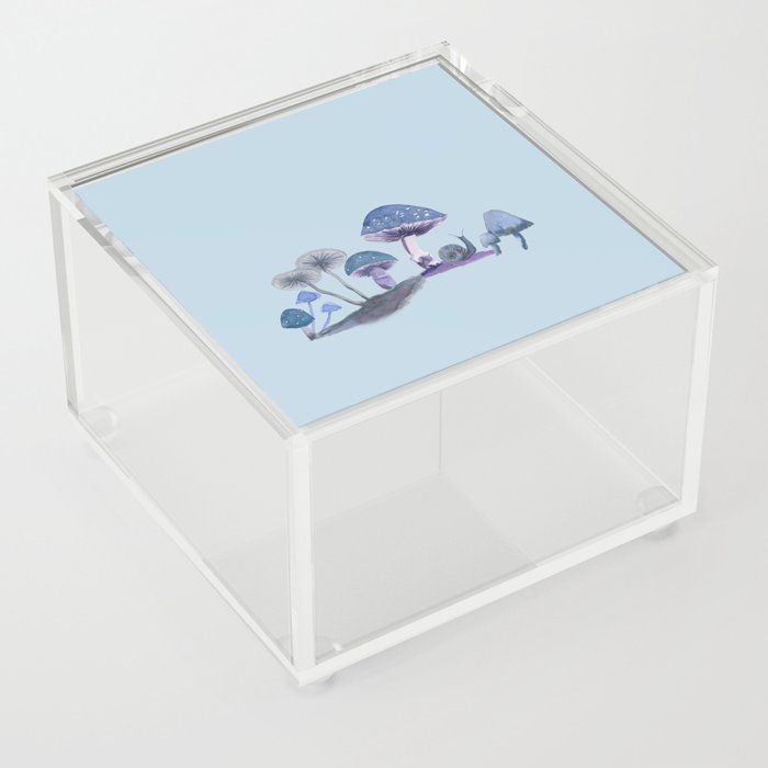Blue Mushrooms Acrylic Box