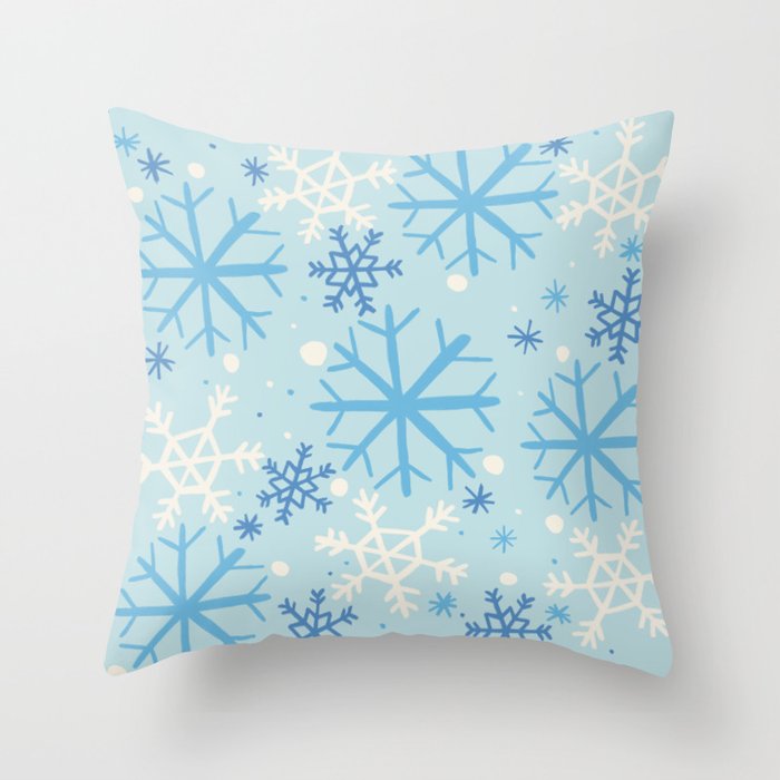 Winter Snowflake Pattern Throw Pillow