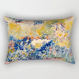 Henri-Edmond Cross "The Artist's Garden at St. Clair" Rectangular Pillow