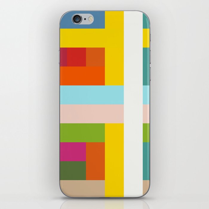 Unicorn - Abstract Colorful Stripes Grid iPhone Skin