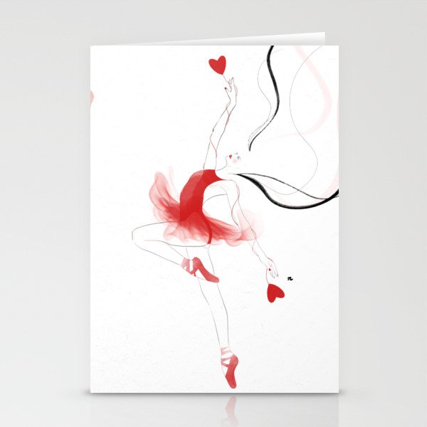 Ballerina In Red Stationery Cards