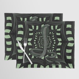 Hypno snake on black and green Placemat
