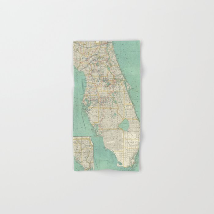 Vintage Florida Map (1916) Hand & Bath Towel