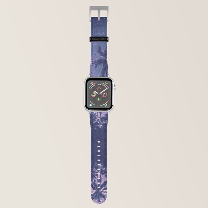 indigo purple tropical oasis palm trees and water landscape photo Apple Watch Band by Saburkitty Designs Society6