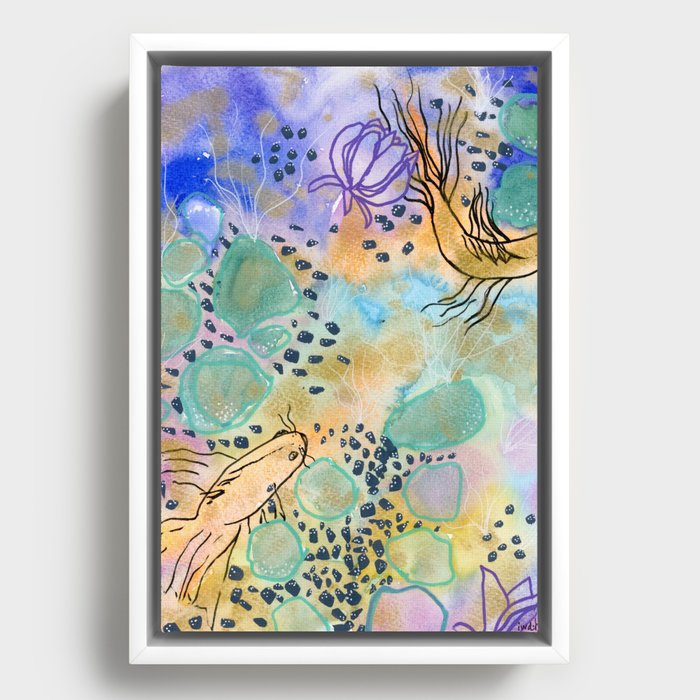 Abstract Koi Framed Canvas