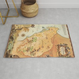 Vintage Map of Cape Town, South Africa Rug