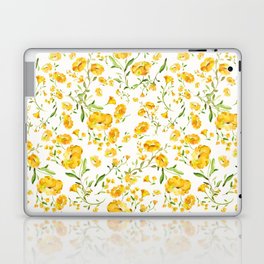 Orange flowers on the sand - series 1  Laptop Skin
