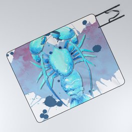 Blue Lobster Picnic Blanket