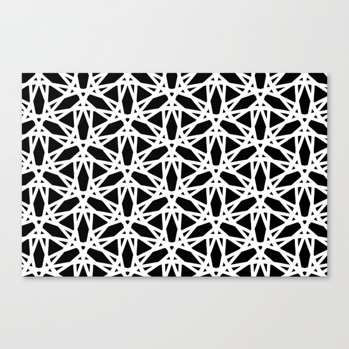 Black and White geometric pattern 6698 Canvas Print