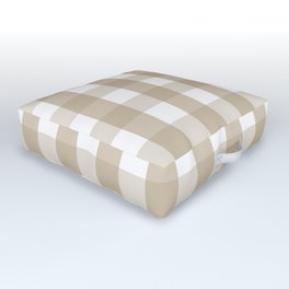 Gingham Plaid Pattern (tan/white) Outdoor Floor Cushion